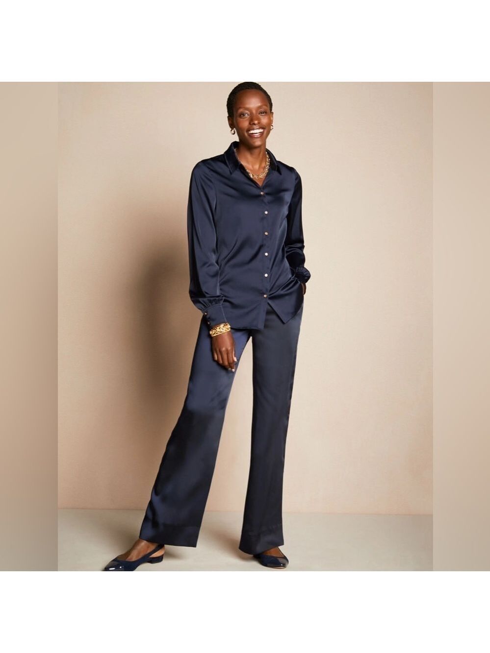 NWT Talbots WIDE LEG SATIN PANTS